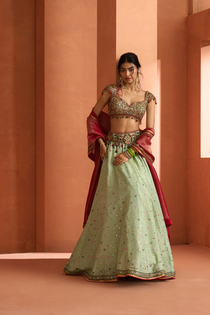 Taara Mint Lehenga Set