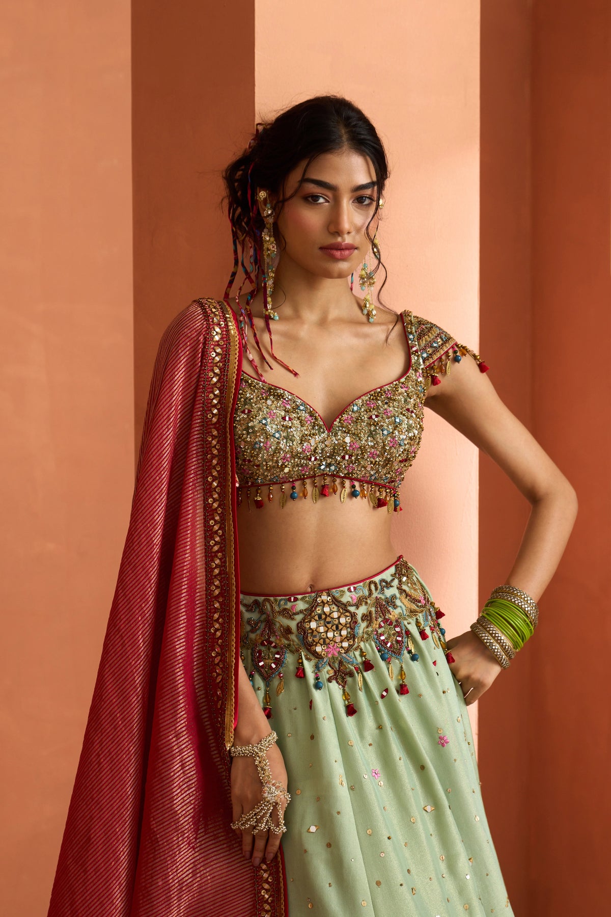 Taara Mint Lehenga Set