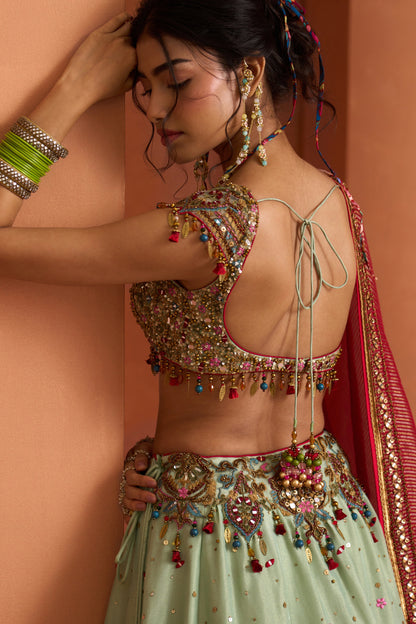 Taara Mint Lehenga Set
