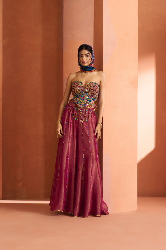 Anaar Corset Sharara Set