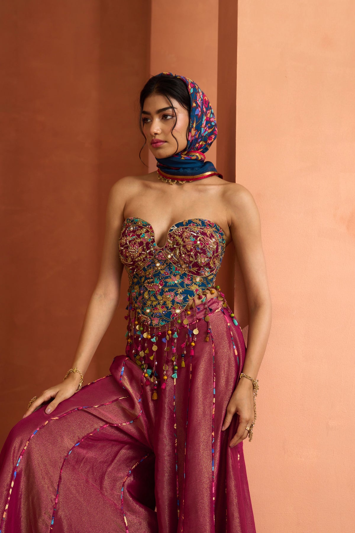 Anaar Corset Sharara Set
