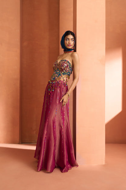 Anaar Corset Sharara Set