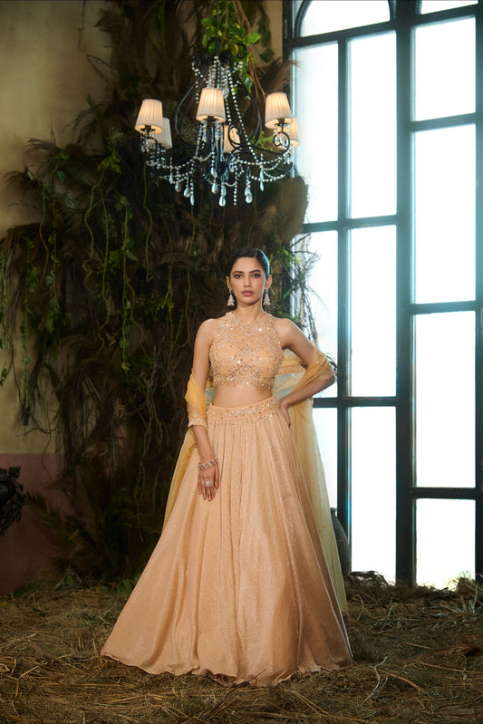 Mango moonlit lehenga