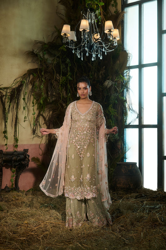 Jade long kurta sharara