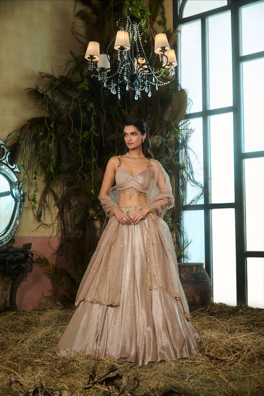 Metallic Gold lehenga