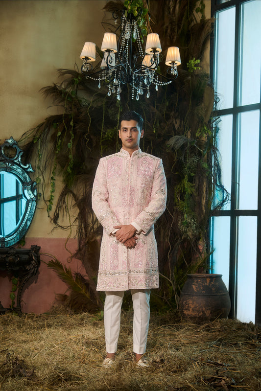 Pink Mens sherwani