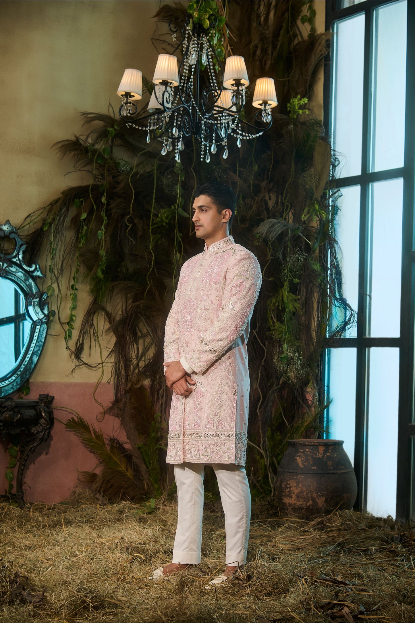 Pink Mens sherwani