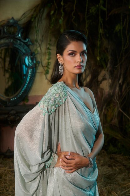 Metallic blue kaftan