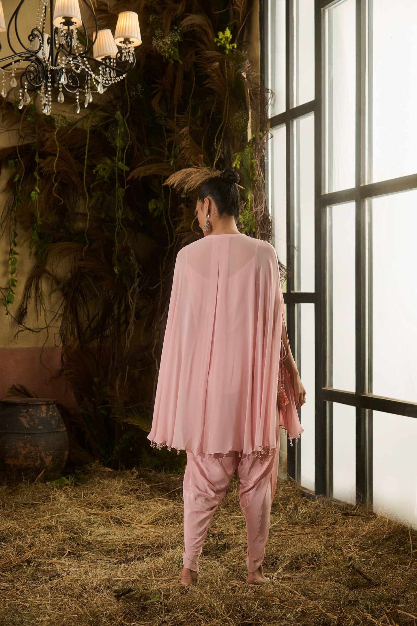 Pink dabka kurti