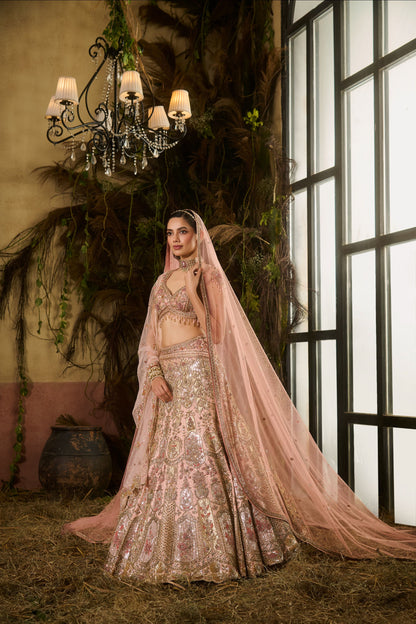 Peach bridal lehenga