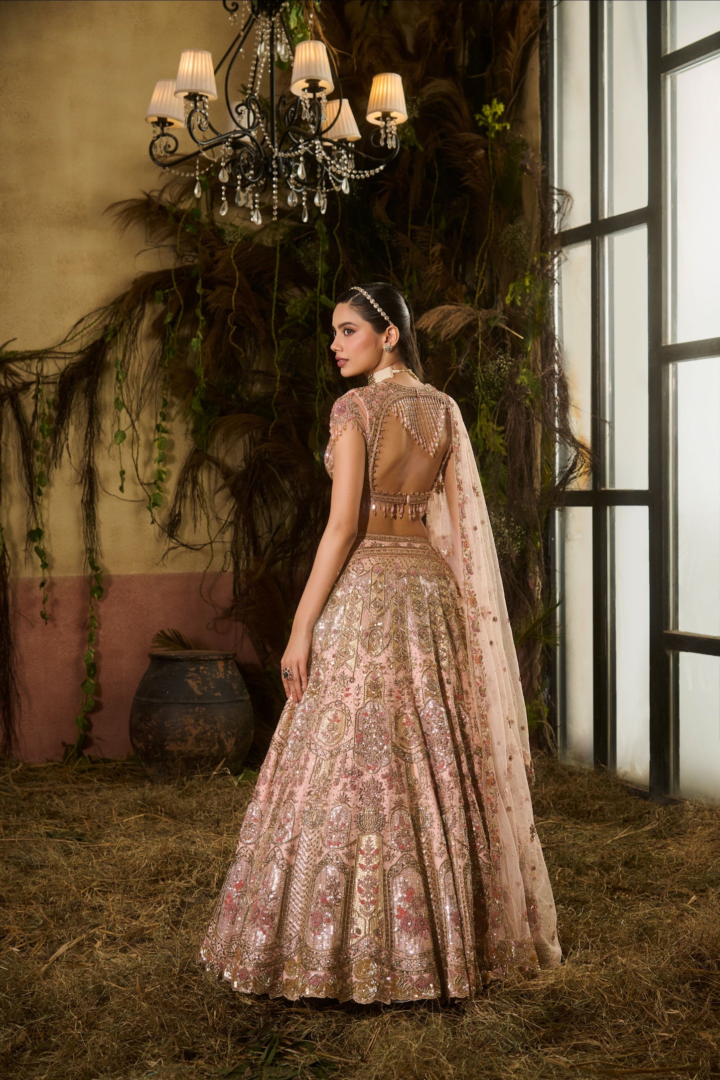 Peach bridal lehenga