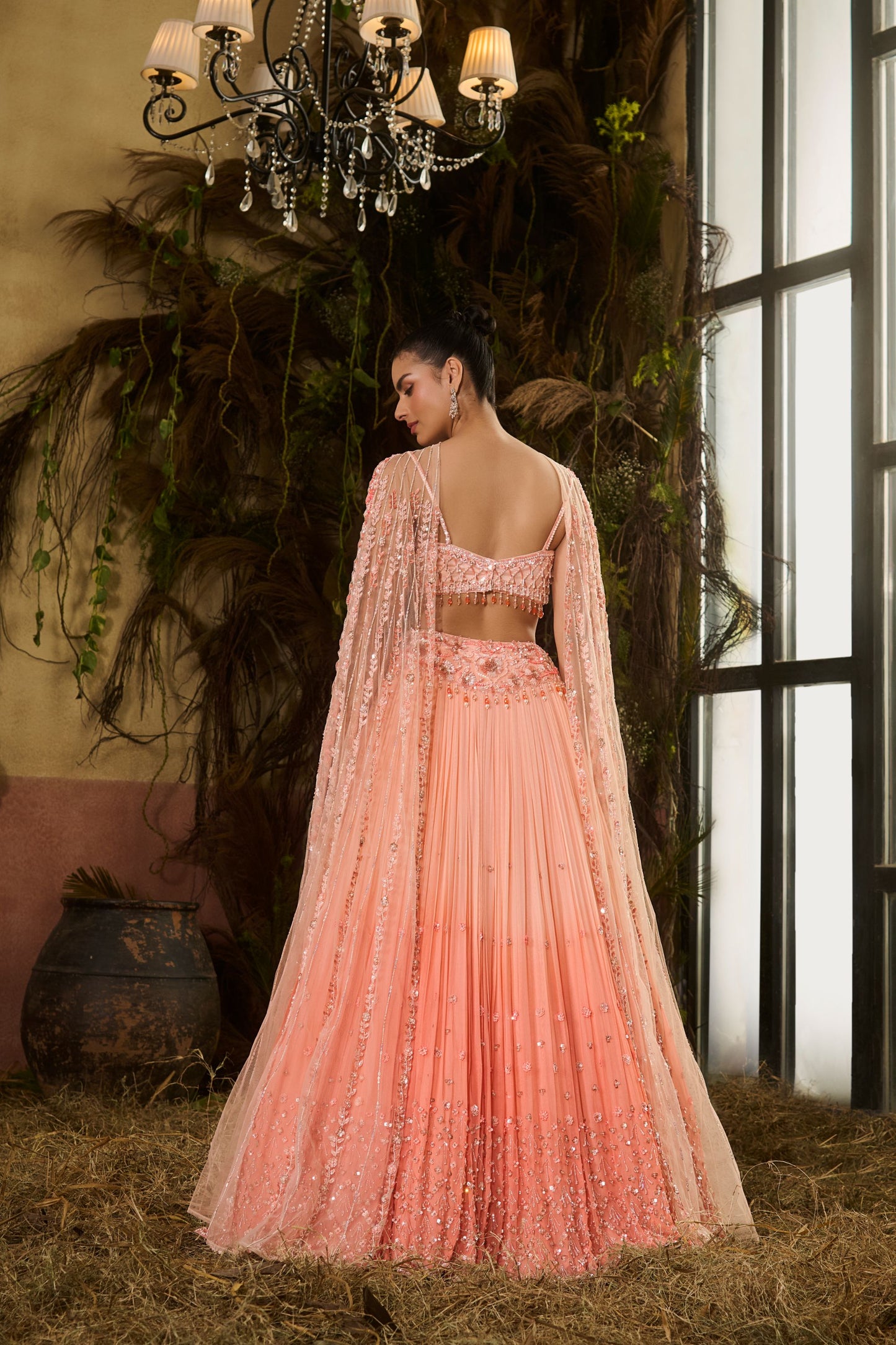Miraya peach ombré lehenga