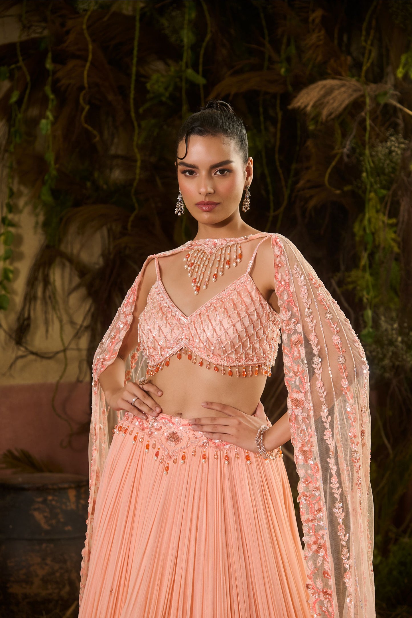 Miraya peach ombré lehenga