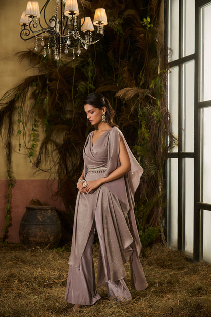 Grey draped top