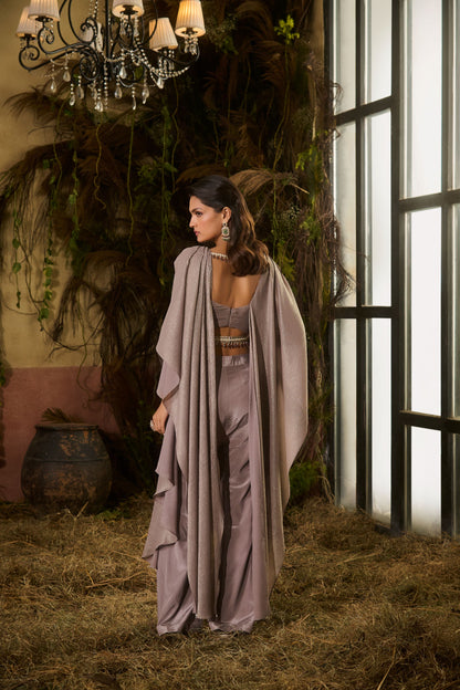 Grey draped top