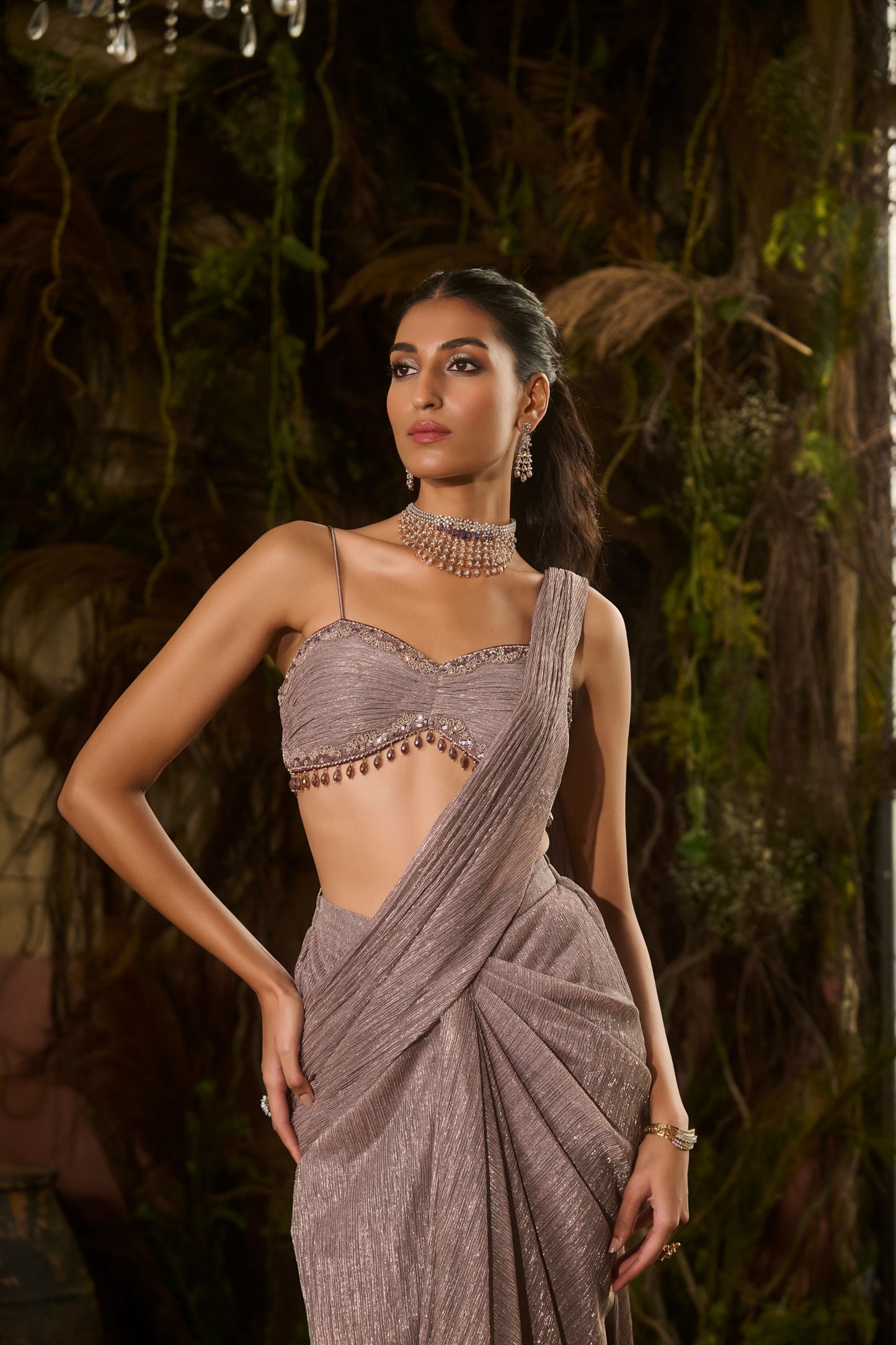 Grey moonlit saree