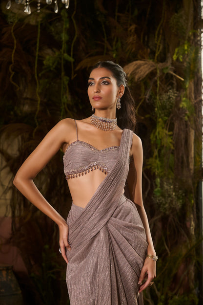 Grey moonlit saree