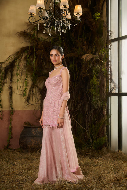 Metallic rose sharara