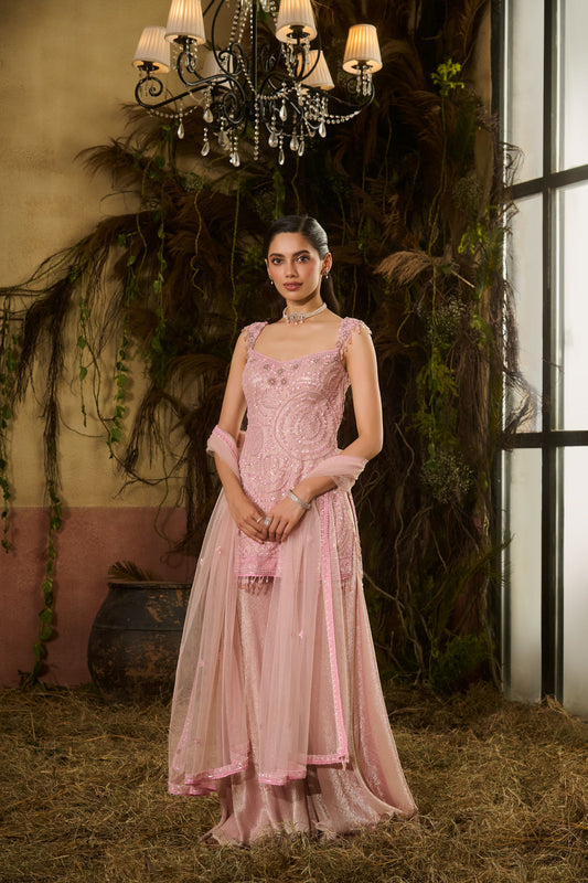 Metallic rose sharara