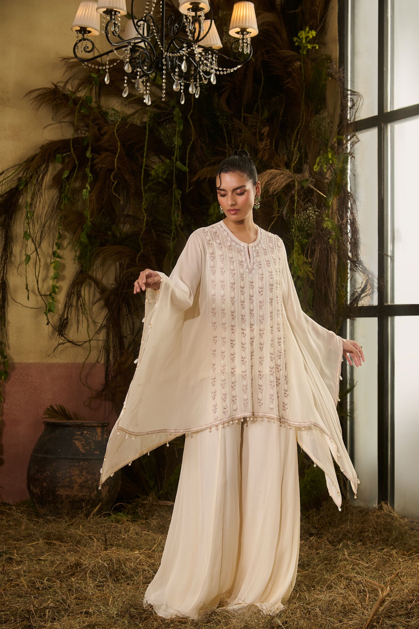 Ivory short kaftan