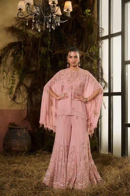 Zardosi sharara cape