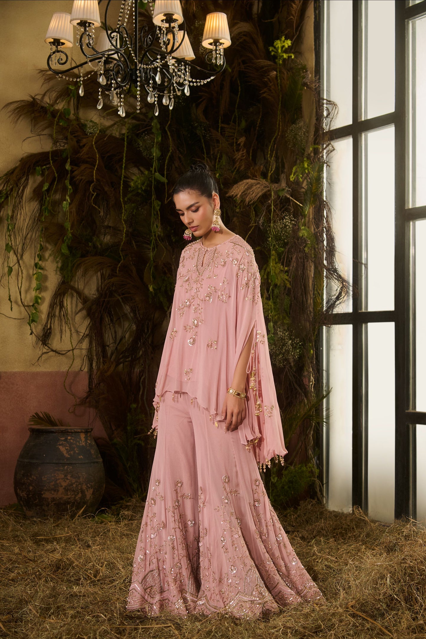 Zardosi sharara cape