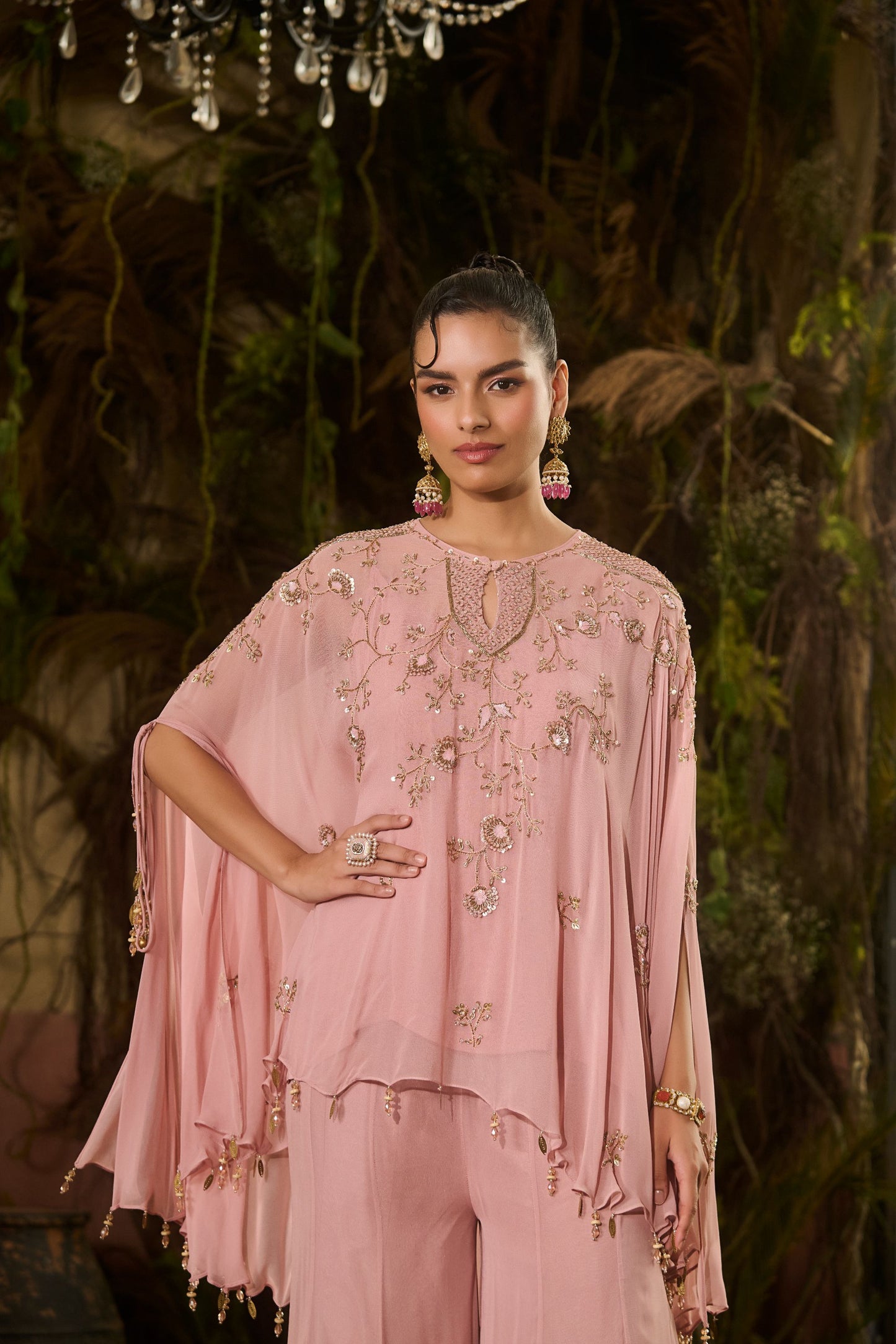 Zardosi sharara cape