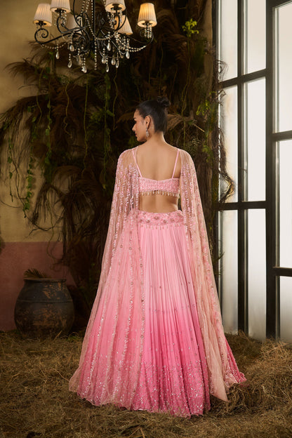 Miraya pink ombré lehenga
