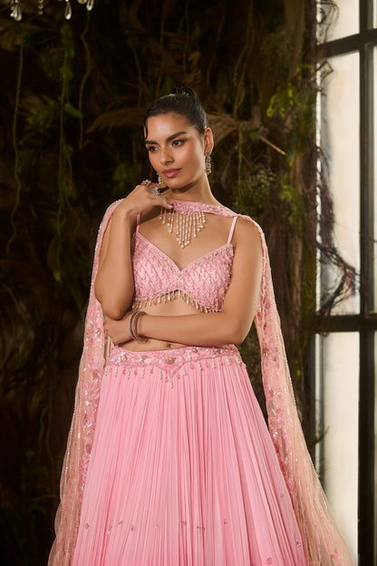Miraya pink ombré lehenga